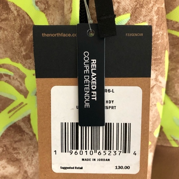 The North Face Hoodie Tekno Utility Brown Neon Prairie Paint Brush Print Large - Picture 9 of 13
